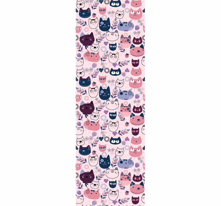 ブラインド 子供部屋 ピンクの猫のファッションパターン - TENSTICKERS