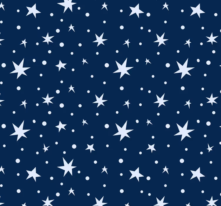 ブラインド 子供部屋 ネイビーブルーの星柄 - TENSTICKERS