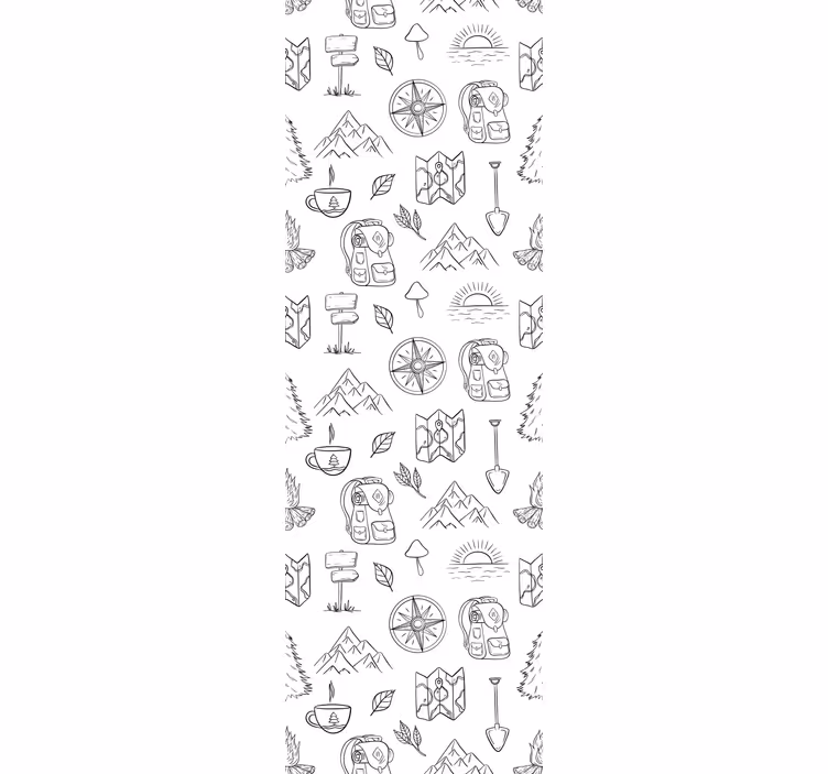 ブラインド 子供部屋 手描きのコンパスと山のアイテム - TENSTICKERS