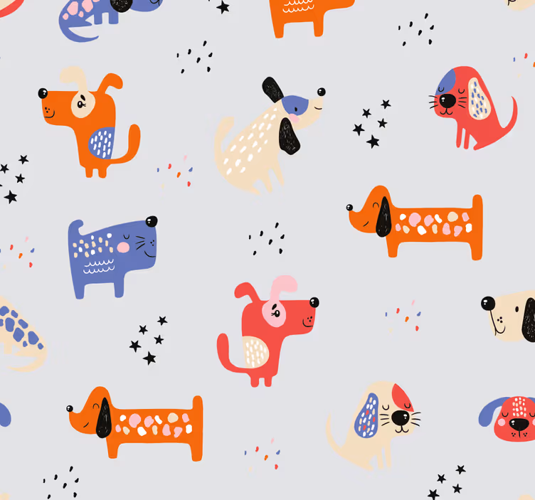 ブラインド 子供部屋 イラスト入り犬 - TENSTICKERS