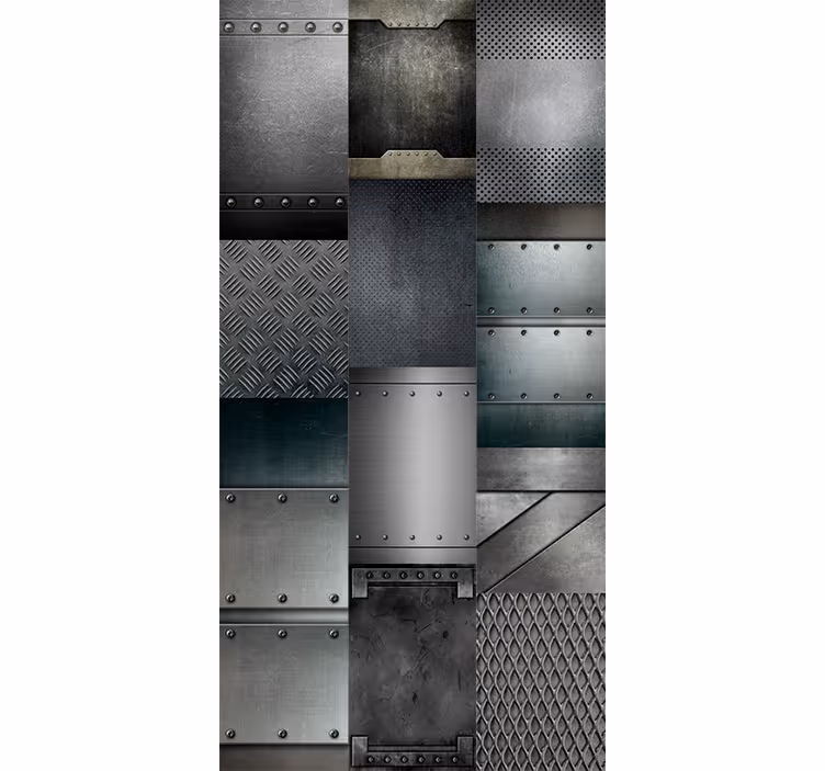 ブラインド テンネージャールーム メタルブラックブロックパターン - TENSTICKERS