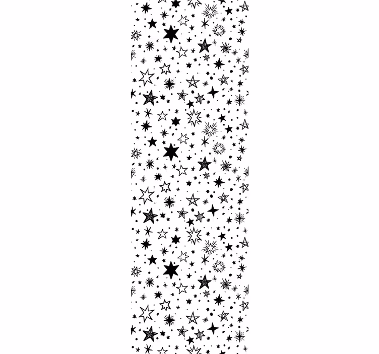 ブラインド テンネージャールーム 白背景の黒い星柄 - TENSTICKERS