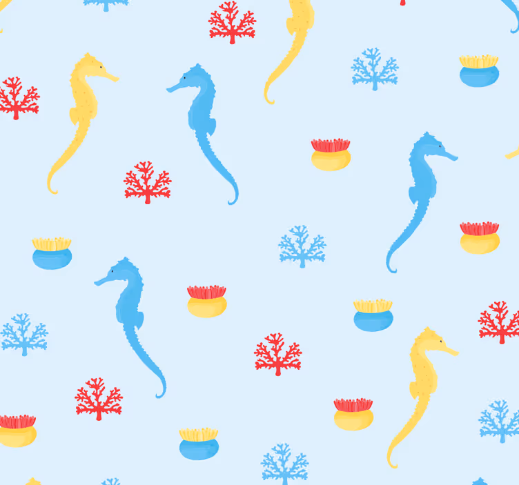ブラインド テンネージャールーム シーホースとサンゴ - TENSTICKERS
