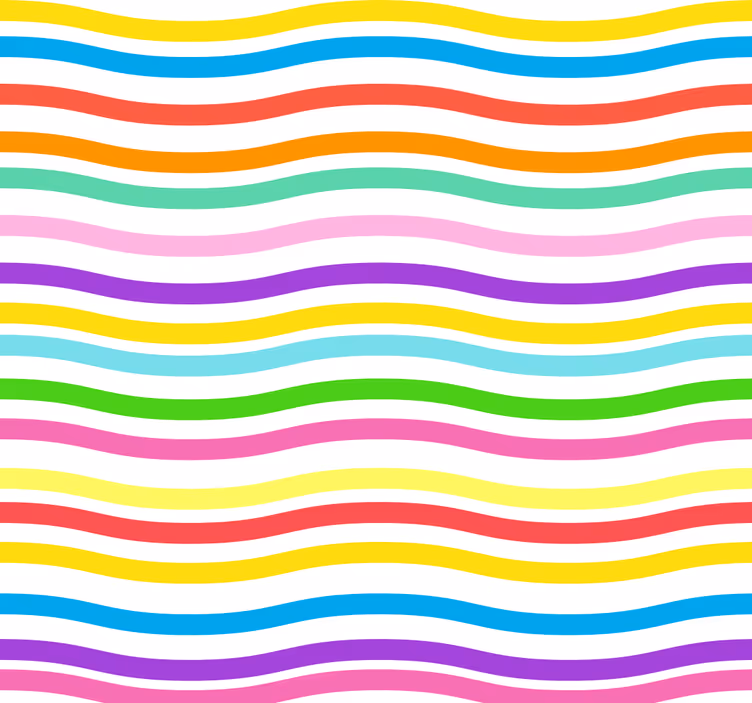 ブラインド テンネージャールーム 不規則な虹のストライプ柄 - TENSTICKERS