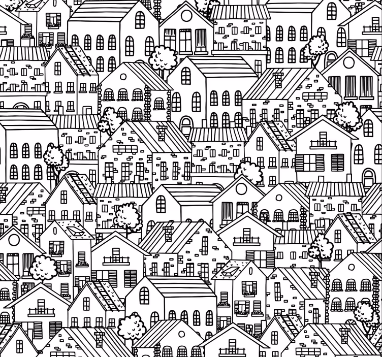 ロール スクリーン オシャレ 都市のモチーフ - TENSTICKERS