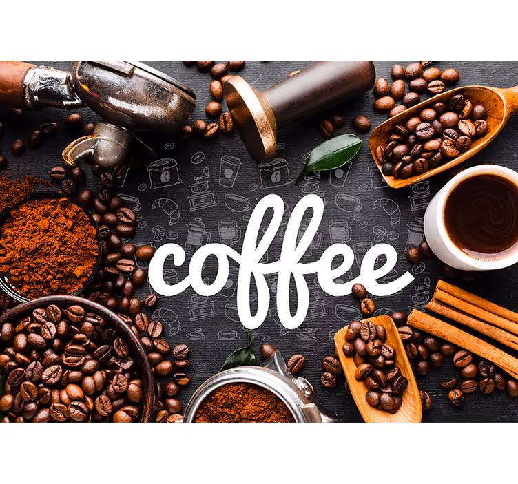 キッチン ロール スクリーン コーヒーの材料と器具 - TENSTICKERS