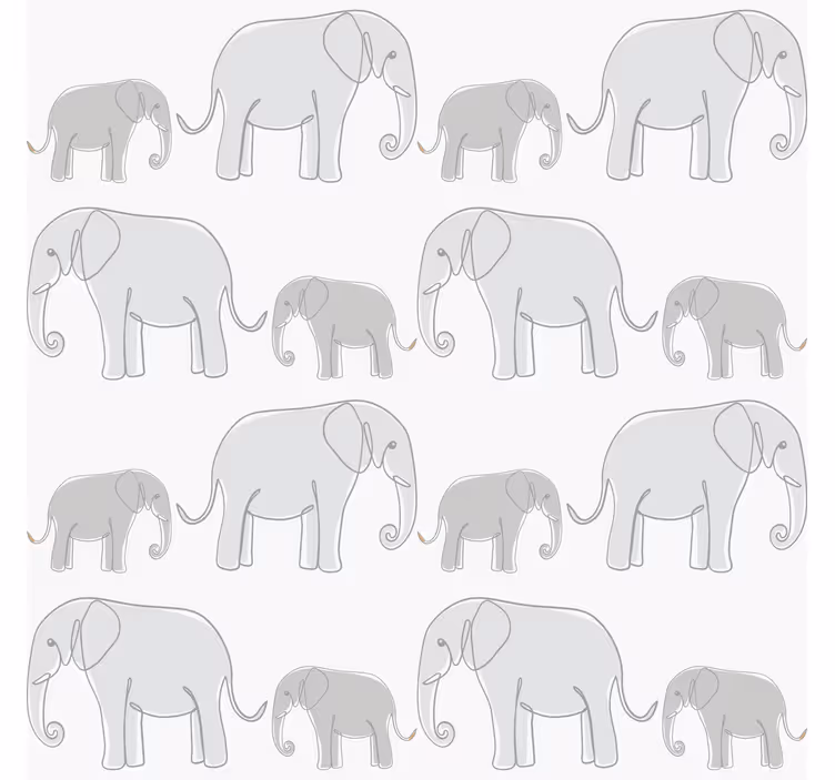 グレー ブラインド ミニマリストの象たち - TENSTICKERS
