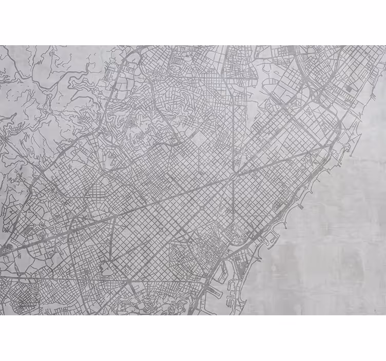 キッチン ロール スクリーン バルセロナの市街地図 - TENSTICKERS