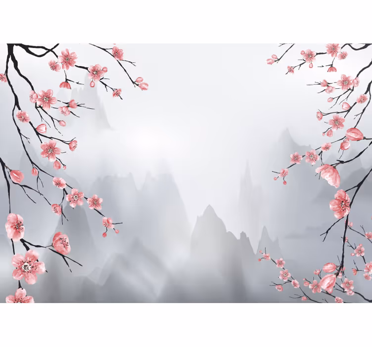 キッチン ロール スクリーン 桜と山 - TENSTICKERS