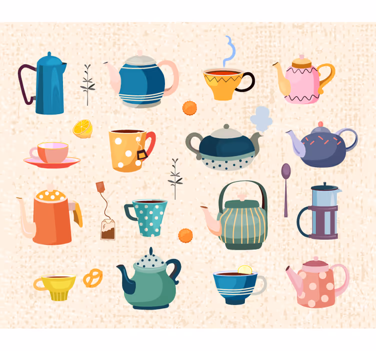 キッチン ロール スクリーン ヴィンテージ ティー - TENSTICKERS
