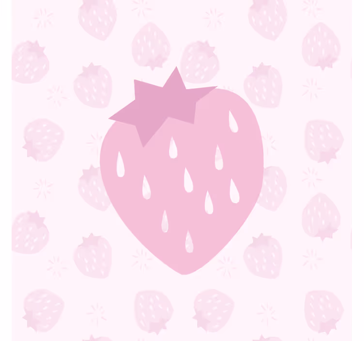キッチン ロール スクリーン ピンクのいちご柄 - TENSTICKERS