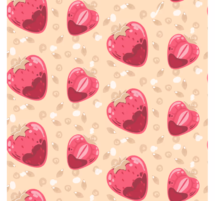 キッチン ロール スクリーン ベージュのいちご柄 - TENSTICKERS