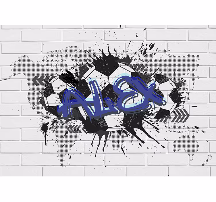 ブラインド 白 サッカーの落書き - TENSTICKERS
