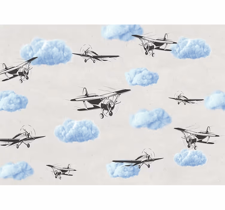 ブラインド 白 空に浮かぶエアプレーン - TENSTICKERS