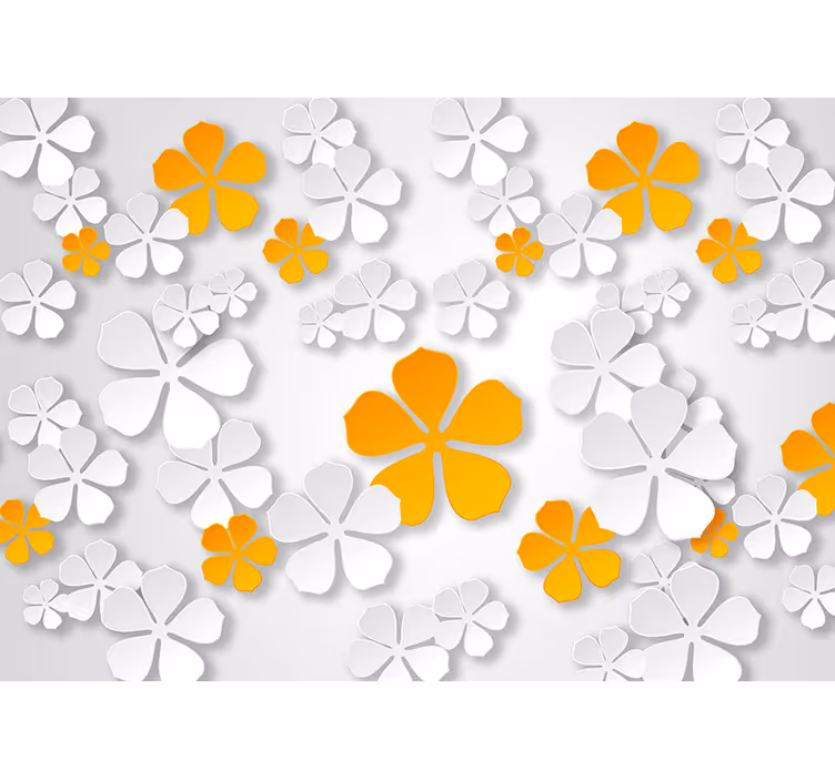 ブラインド 白 花咲くコントラスト - TENSTICKERS