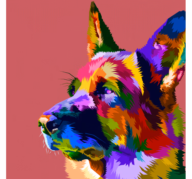 リビング カーテン ブラインド レインボー ジャーマンシェパード - TENSTICKERS