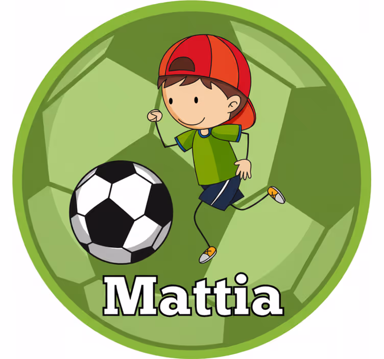 ブラインド 緑 サッカーデザインのカスタマイズ名入り - TENSTICKERS