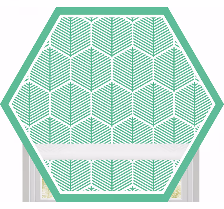 ブラインド 緑 六角形の観葉植物 - TENSTICKERS