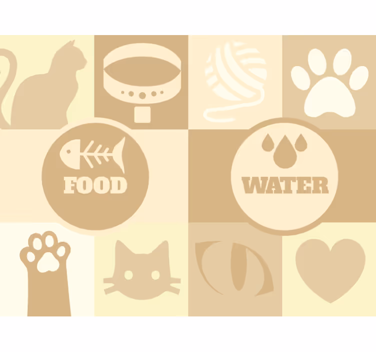 ブラインド ベージュ 猫用水食器 - TENSTICKERS