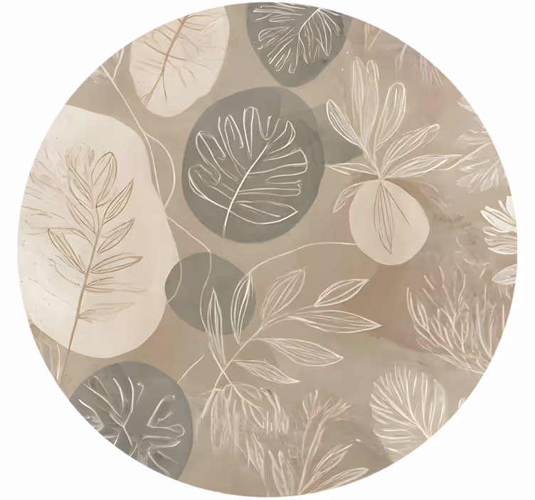 ブラインド ベージュ 中立的な植物の抽象画 - TENSTICKERS