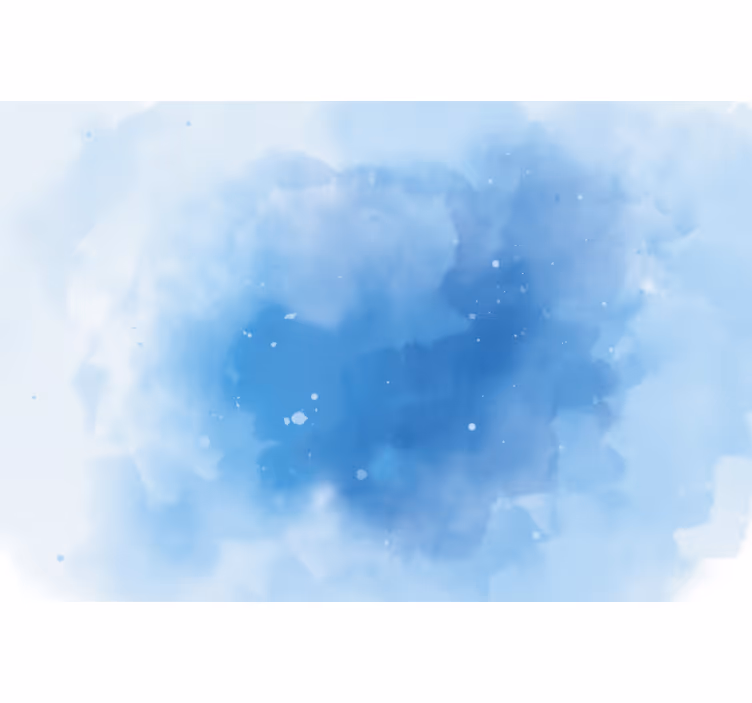 寝室 ブラインド ミニマリスティックブルー水彩 - TENSTICKERS