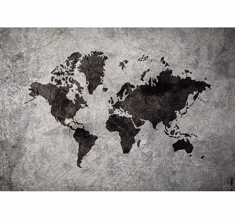 グレー ブラインド 工業テーマの世界地図 - TENSTICKERS
