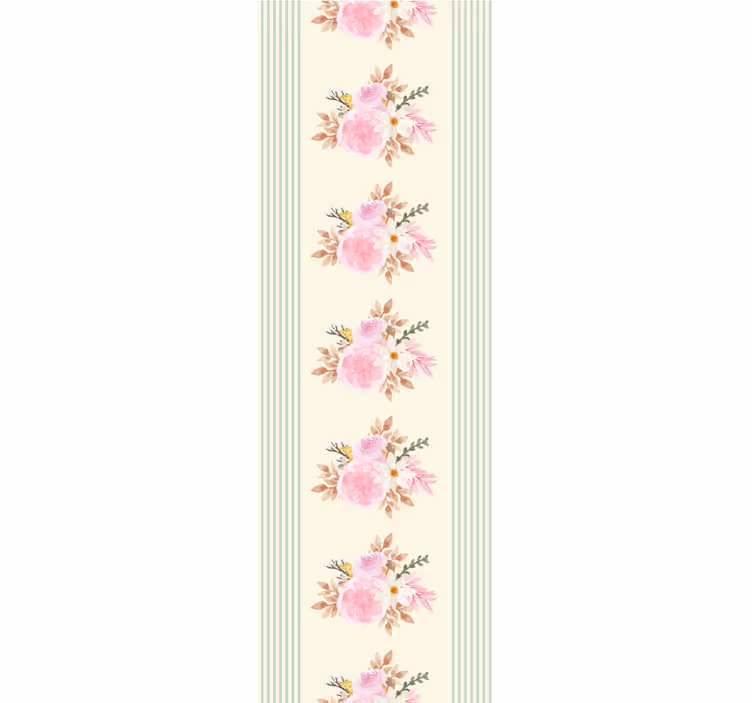 ブラインド ビンテージ フレンチプロバンスストライプフラワーパターン - TENSTICKERS