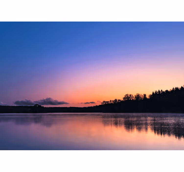 リビング カーテン ブラインド マズーリ湖の夕日 - TENSTICKERS