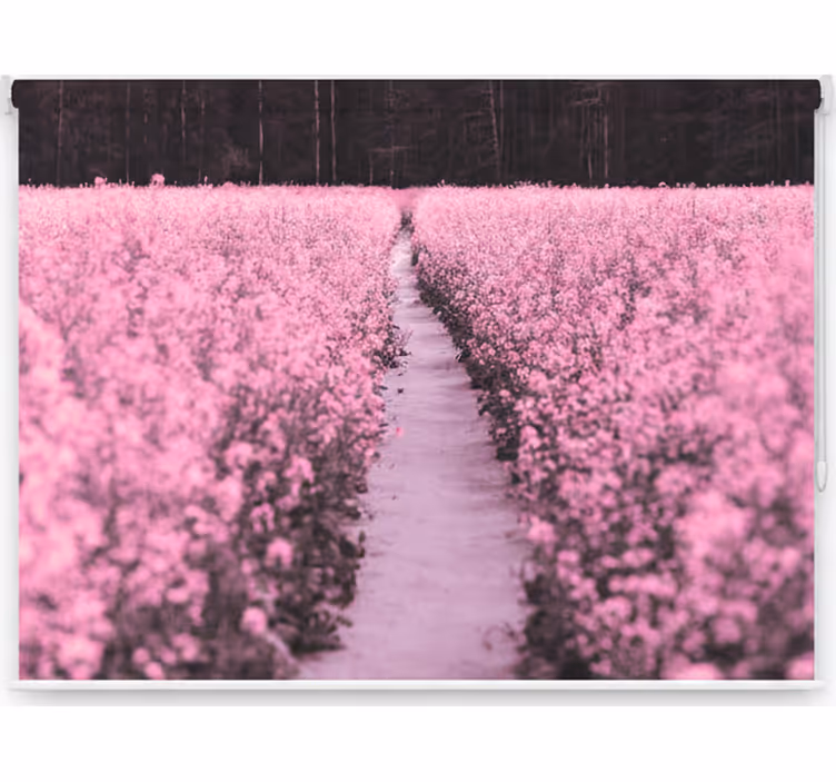 リビング カーテン ブラインド 薔薇の花の優雅な草原 - TENSTICKERS