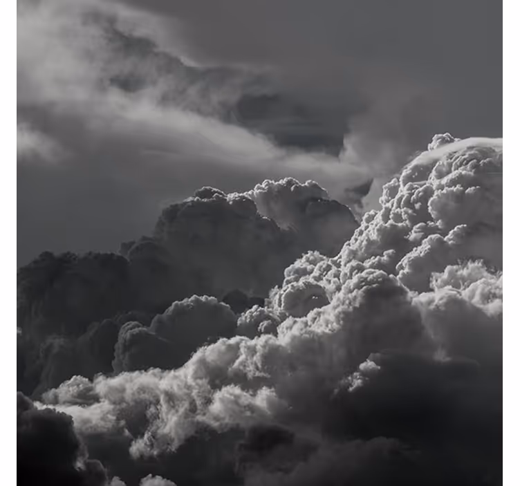 リビング カーテン ブラインド 雲のある白黒の空 - TENSTICKERS