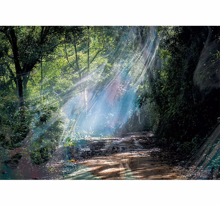寝室 ブラインド 3d立体効果の森のフォトマural - TENSTICKERS