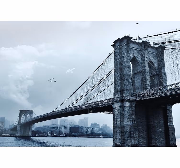 寝室 ブラインド nyc-マンハッタンブリッジ冬の風景 - TENSTICKERS