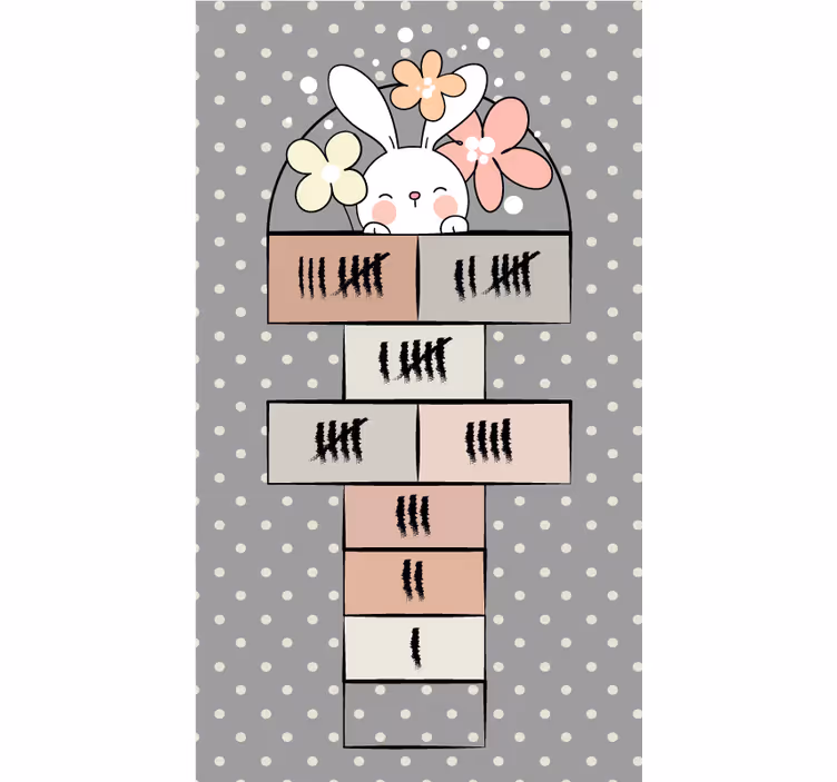 グレー ブラインド ノルディックラビットホップスコッチ - TENSTICKERS