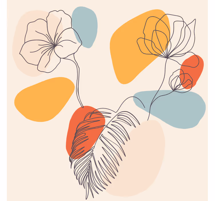 リビング カーテン ブラインド 植物の壁アート - TENSTICKERS