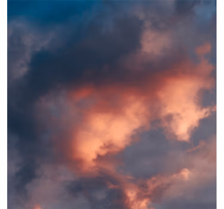 リビング カーテン ブラインド オレンジの雲の空 - TENSTICKERS
