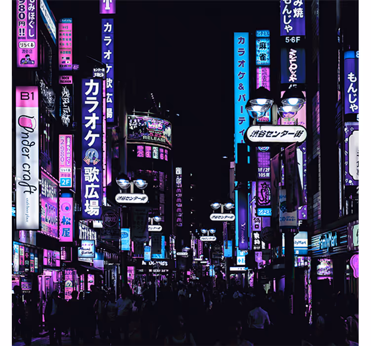 リビング カーテン ブラインド モトスクーター夜の街 - TENSTICKERS