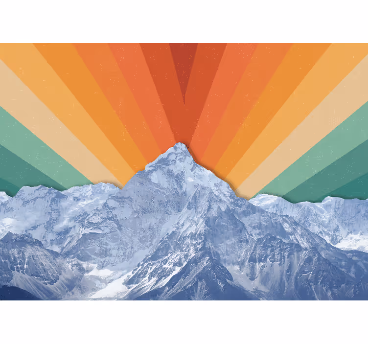 リビング カーテン ブラインド ボヘミアンカラーの山々 - TENSTICKERS
