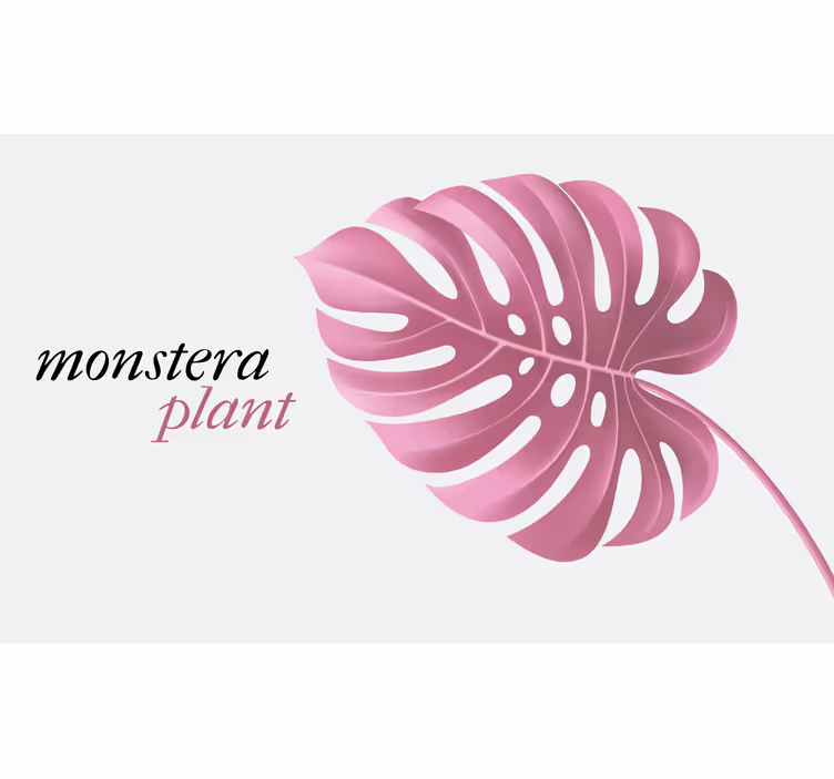 寝室 ブラインド ピンク ミニマリスト モンステラスタイル ビニールラグ1 - TENSTICKERS