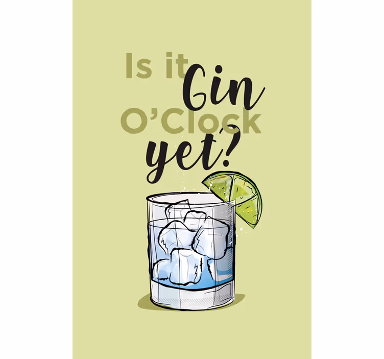 ブラインド テキスト付き ジンの時間はまだ飲み物 - TENSTICKERS