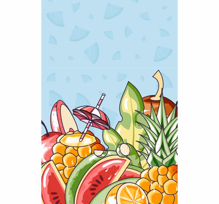 ブラインド 果物と野菜 トロピカルフルーツの楽しみ - TENSTICKERS