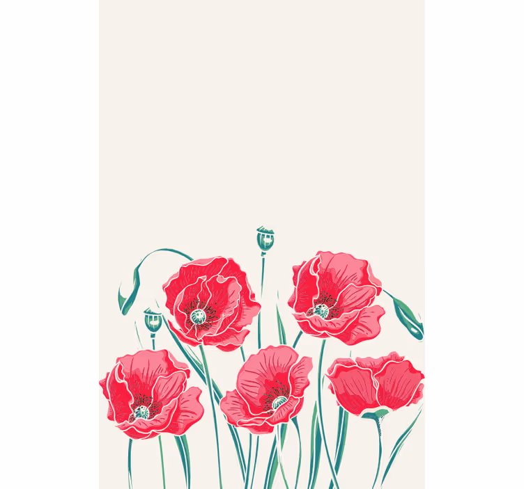 ブラインド 花や植物 ポピーの花の優雅さ - TENSTICKERS