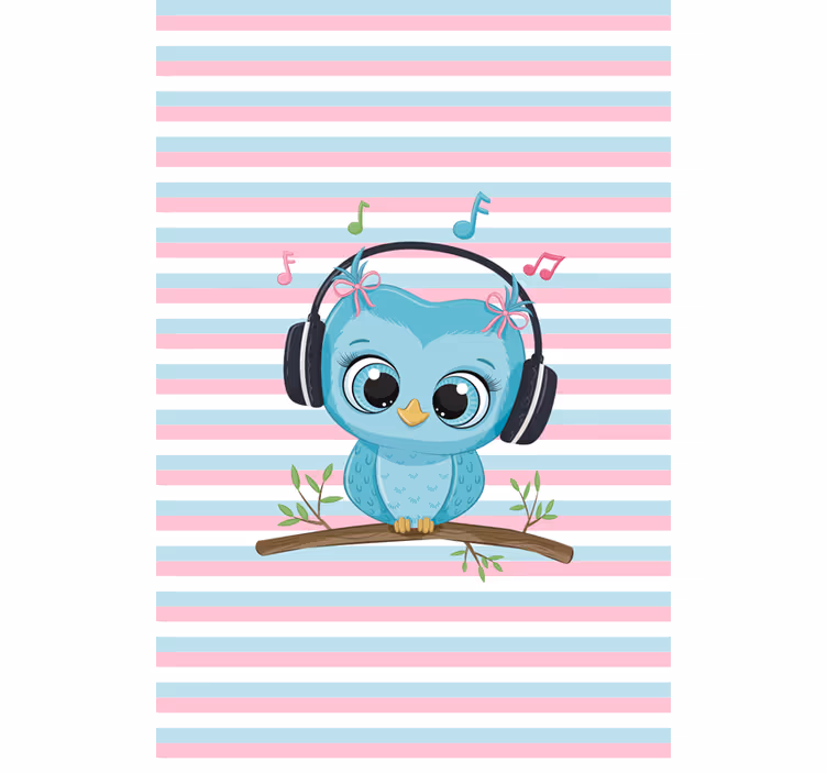 ブラインド 動物 音楽のフクロウのイラスト - TENSTICKERS