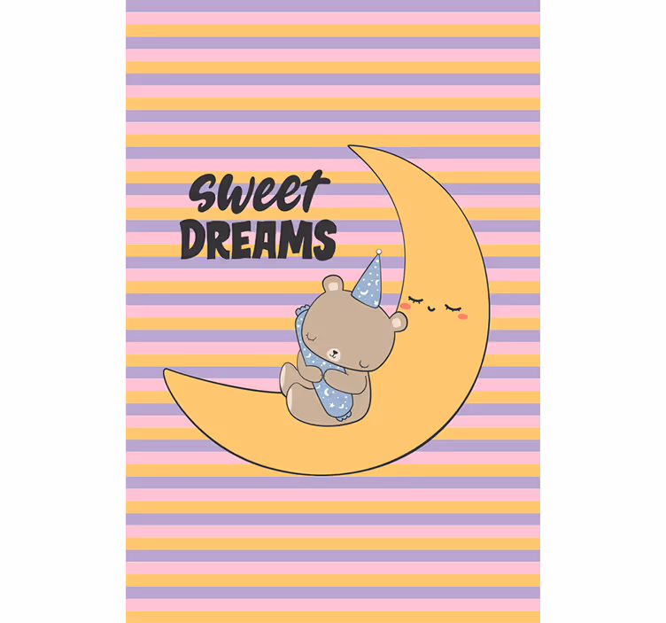 ブラインド 保育園 月明かりに照らされた眠りのクマ - TENSTICKERS