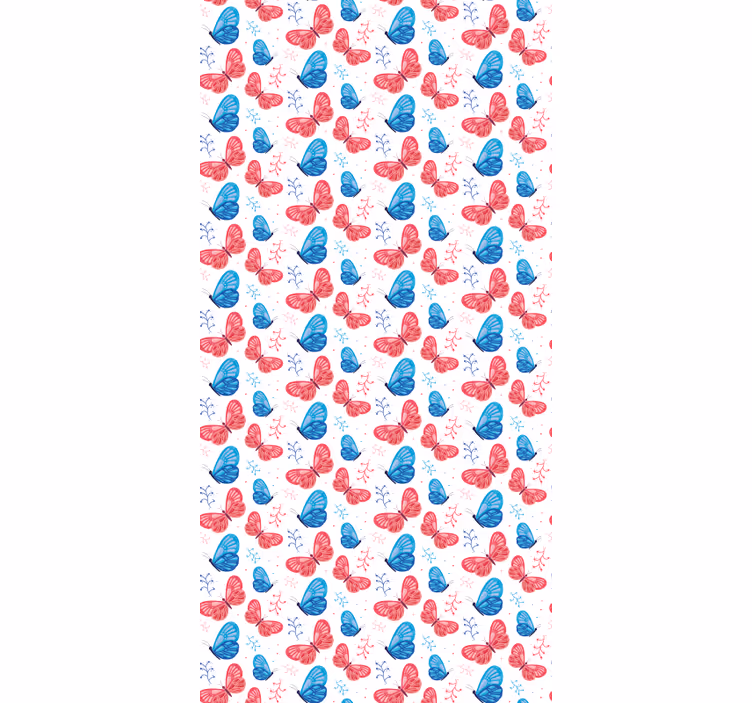 ブラインド ちょうちょ 青と赤の色 - TENSTICKERS