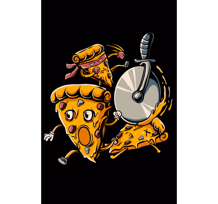 楽しい ブラインド アニメーション化されたピザのスライス - TENSTICKERS