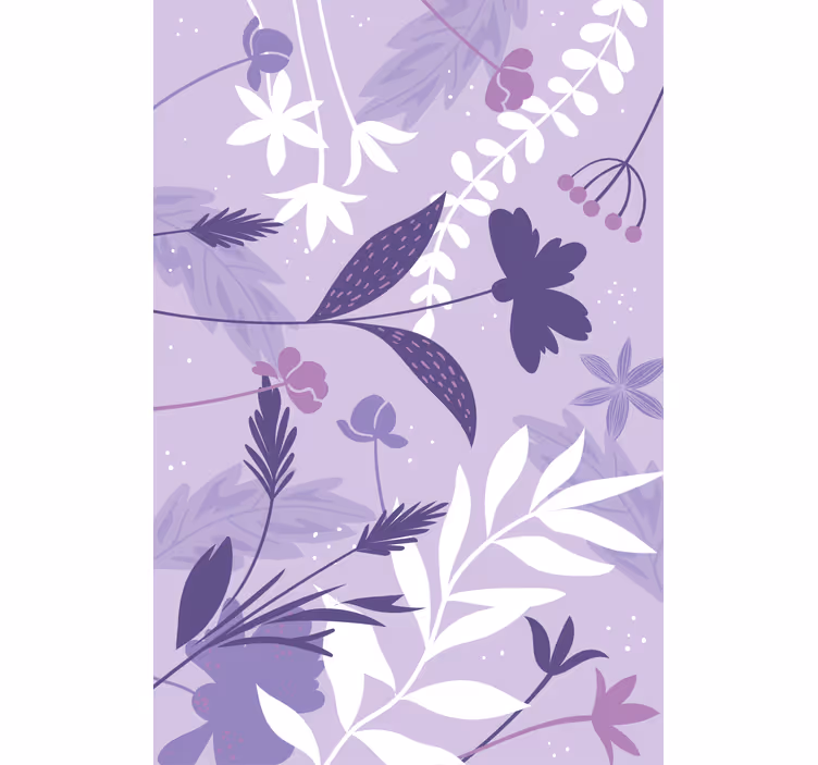 紫の花柄フラワーブラインド - TENSTICKERS