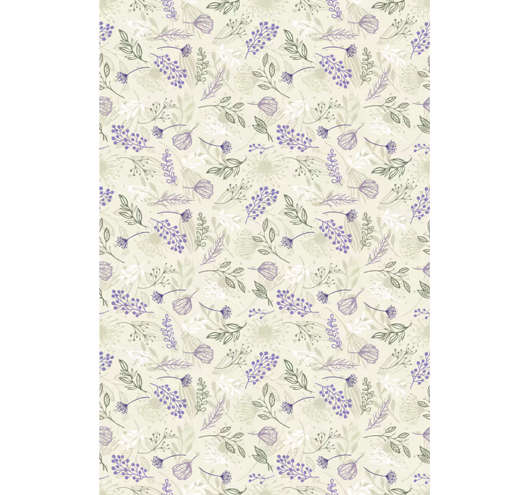 緑の背景に紫の花がブラインド - TENSTICKERS