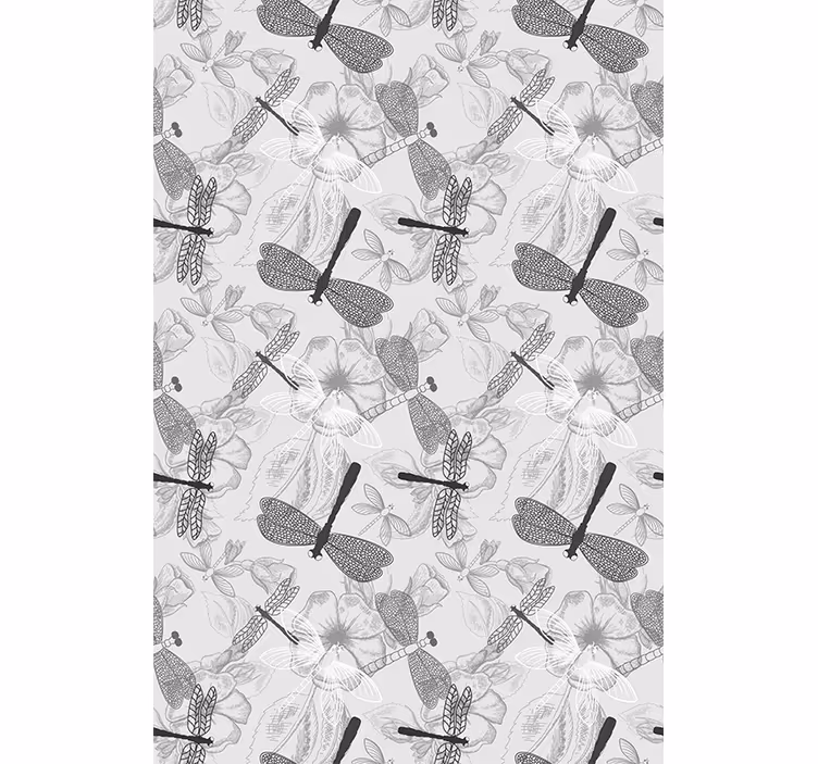 灰色のトンボと水仙の花ブラインド - TENSTICKERS