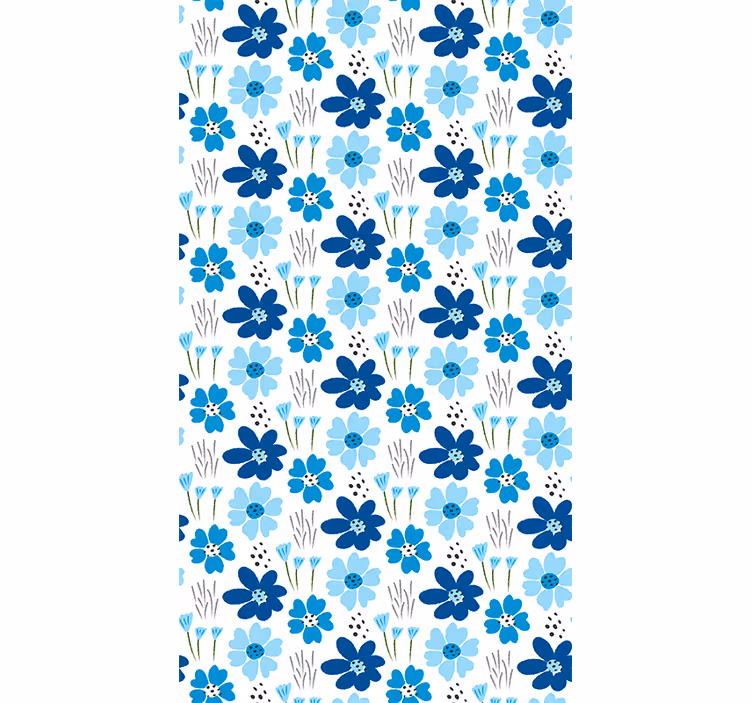 ブラインド 花や植物 青いシンプルなパターン - TENSTICKERS