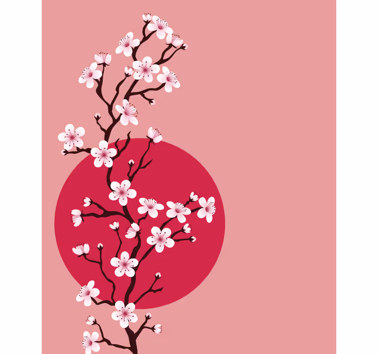 ブラインド 花や植物 桜の花茎 - TENSTICKERS